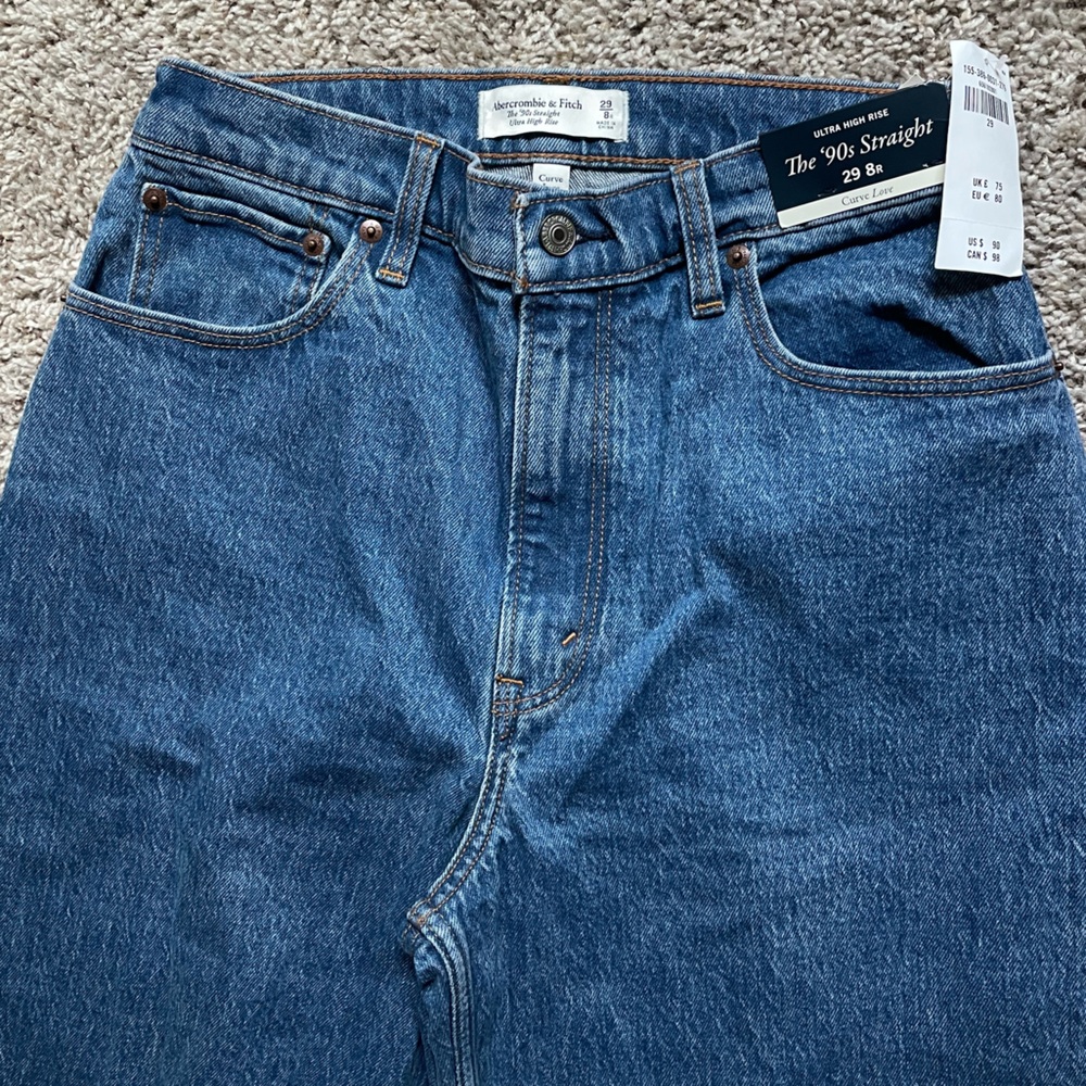 NWT! Abercrombie Denim Jeans, Regular Length Size 29, Curve Love